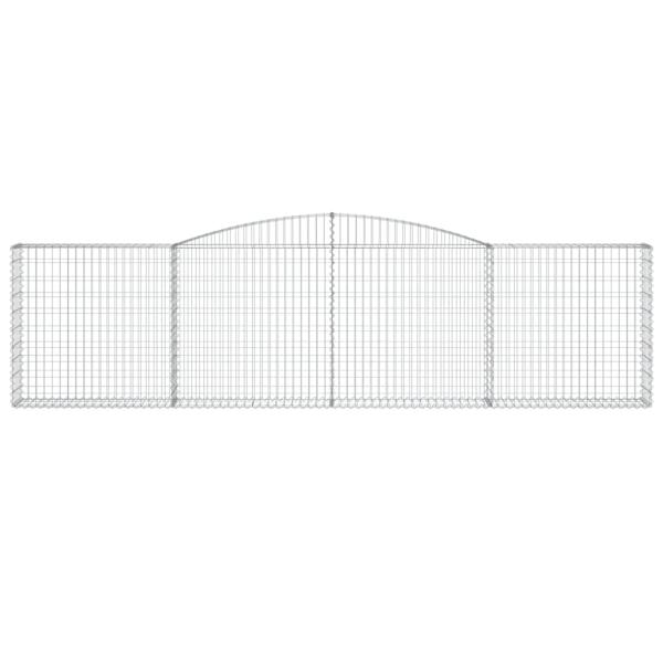 Gabione mit Hochbogen 400x30x100/120 cm Verzinktes Eisen