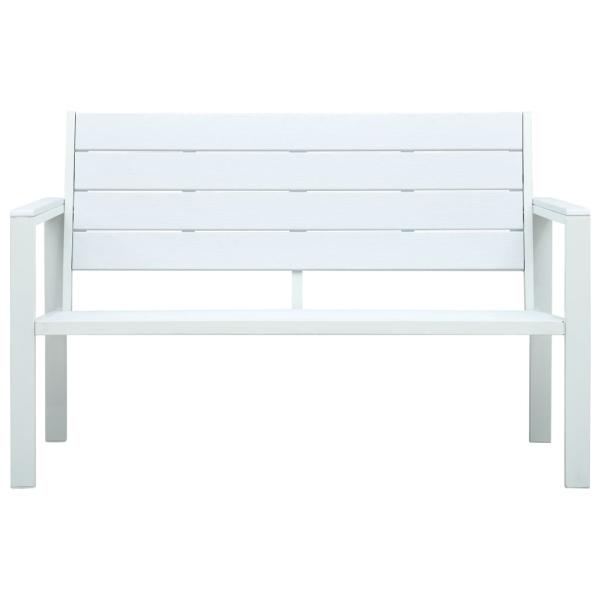 Gartenbank 120 cm HDPE Weiß Holz-Optik