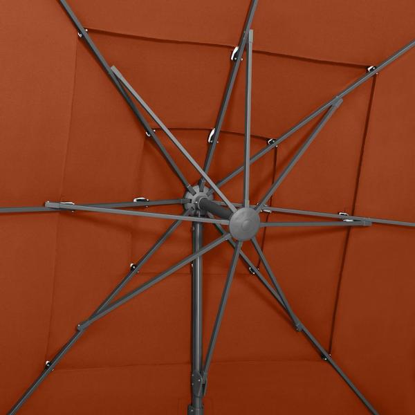 Sonnenschirm mit Aluminium-Mast 4-lagig Terrakotta 250x250 cm