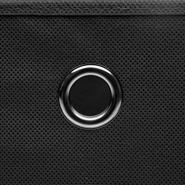 Aufbewahrungsboxen mit Deckeln 4 Stk. Schwarz 32x32x32 cm Stoff