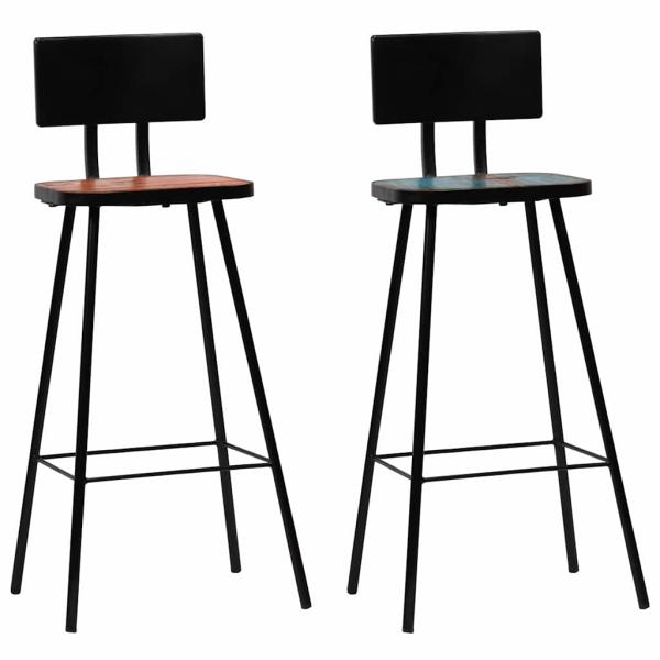 ARDEBO.de - Barhocker 2 Stk. Massives Altholz