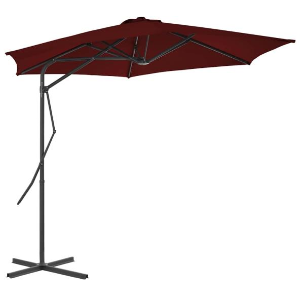 ARDEBO.de - Sonnenschirm mit Stahl-Mast 300x230 cm Bordeauxrot