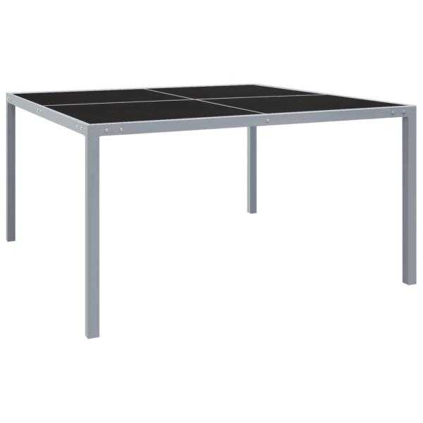 ARDEBO.de - Gartentisch 130x130x72 cm Grau Stahl und Glas