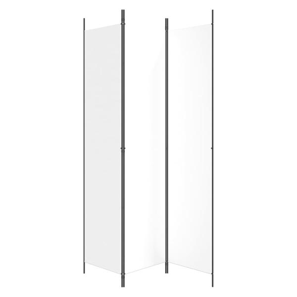3-tlg. Paravent Weiß 150x220 cm Stoff