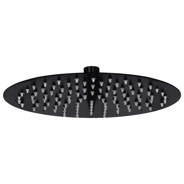ARDEBO.de - Regenbrause Edelstahl 25 cm Rund Schwarz