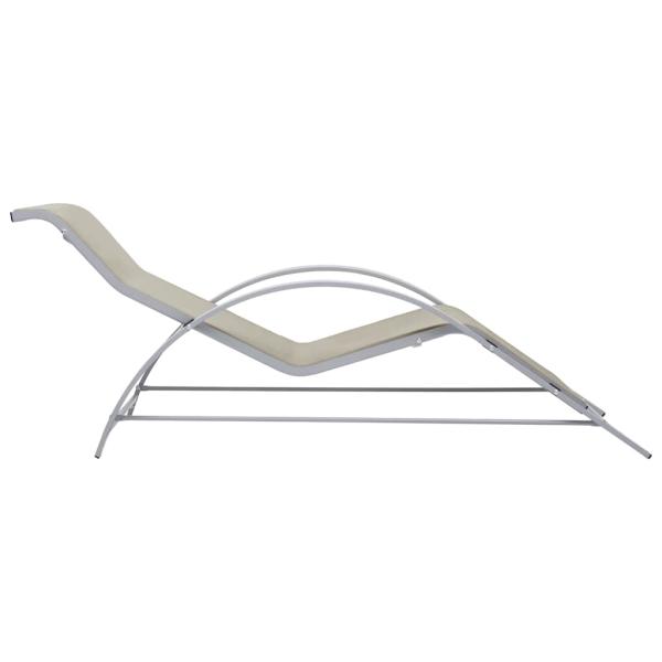 Sonnenliege Textilene und Aluminium Creme