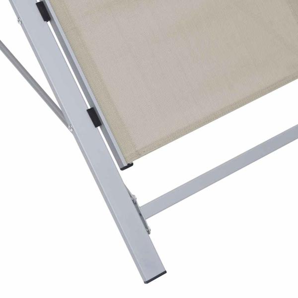 Sonnenliege Textilene und Aluminium Creme