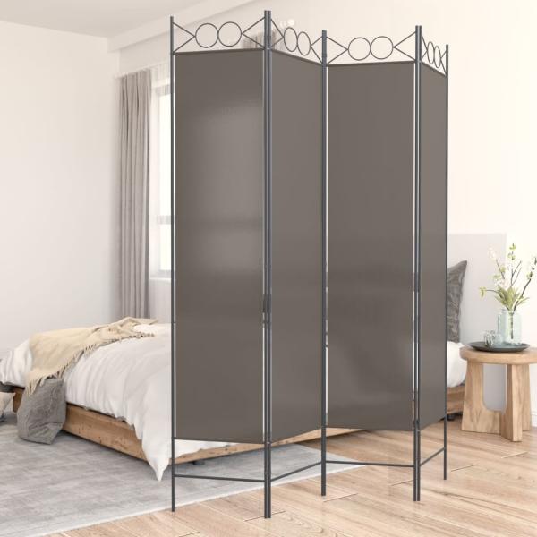 ARDEBO.de - 4-tlg. Paravent Anthrazit 160x220 cm Stoff