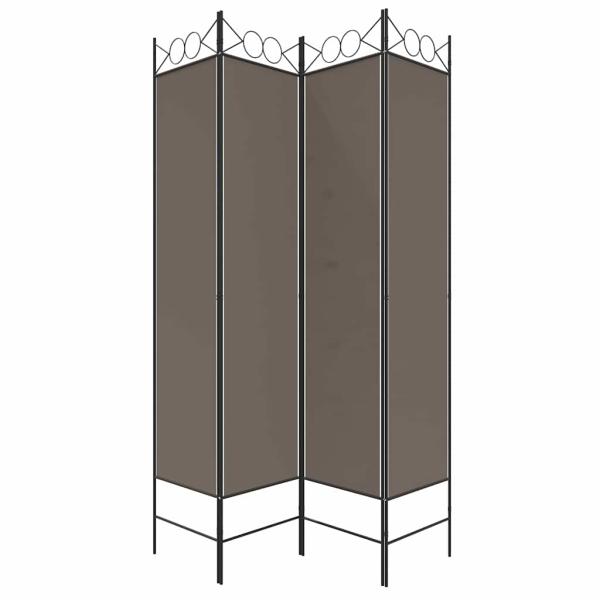 4-tlg. Paravent Anthrazit 160x220 cm Stoff