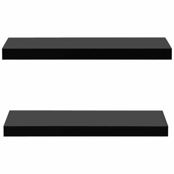 Schweberegale 2 Stk. Schwarz 60 x 20 x 3,8 cm