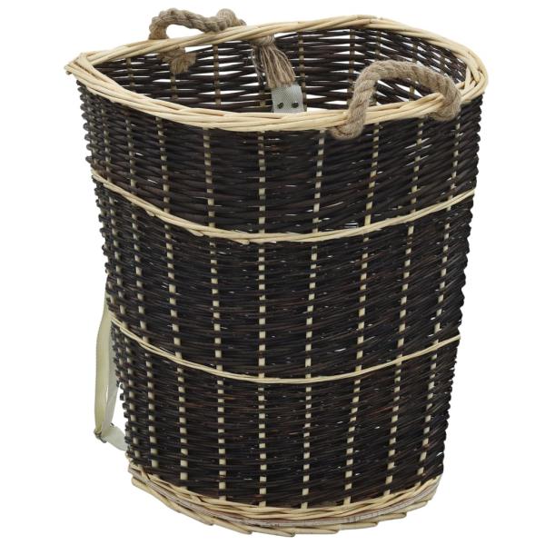 ARDEBO.de - Holzkorb mit Trageriemen 57 x 51 x 69 cm Natur Weide