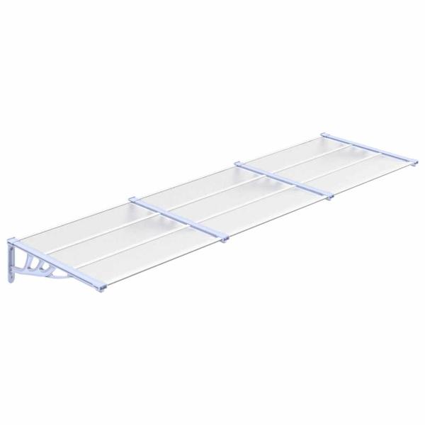 Türvordach Grau und Transparent 297,5x90 cm Polycarbonat