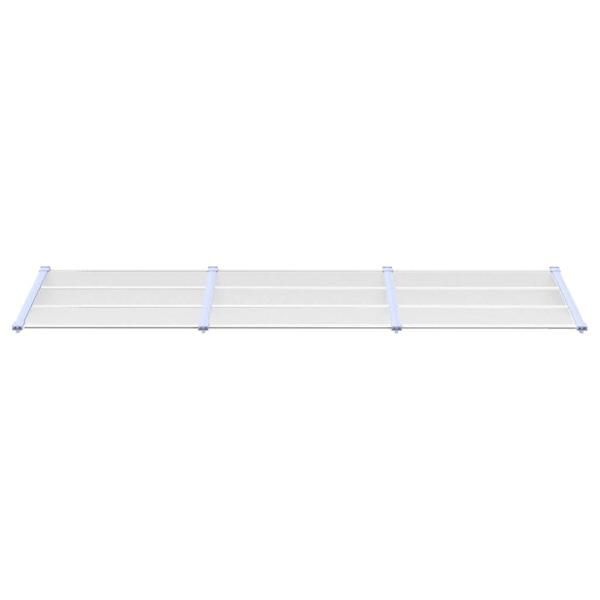 Türvordach Grau und Transparent 297,5x90 cm Polycarbonat