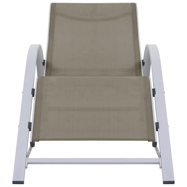 Sonnenliege Textilene und Aluminium Taupe