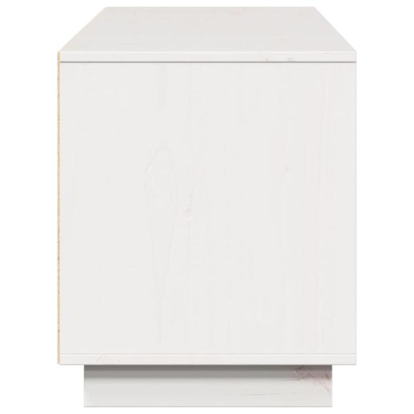 TV-Schrank Weiß 156x37x45 cm Massivholz Kiefer
