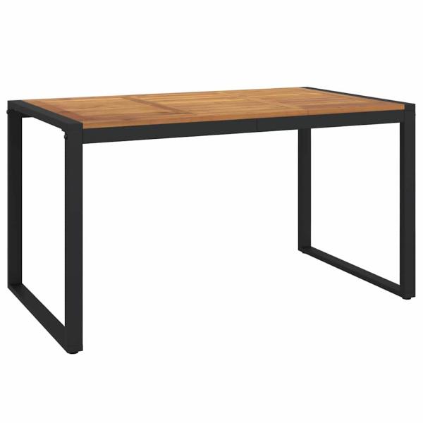 Gartentisch mit Beinen in U-Form 140×80×75 cm Massivholz Akazie