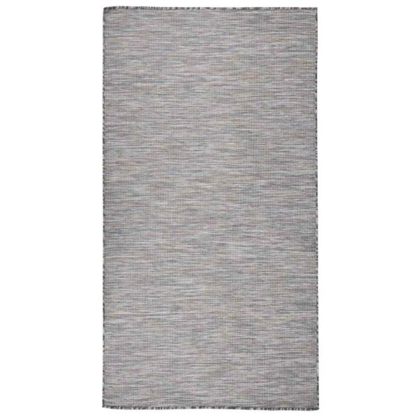ARDEBO.de - Outdoor-Teppich Flachgewebe 80x150 cm Braun und Blau