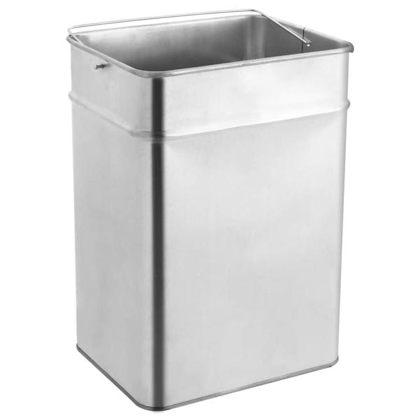 Mülleimer mit Aschenbecher 45 L Stahl Schwarz