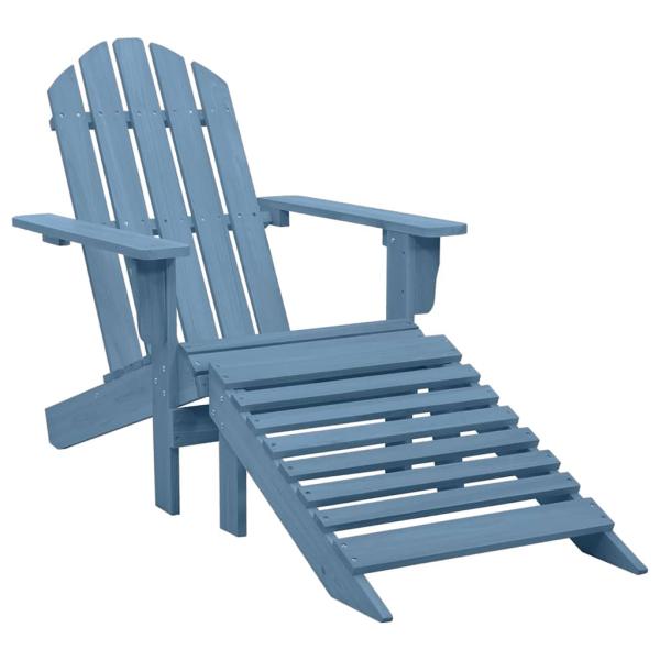 ARDEBO.de - Adirondack-Gartenstuhl mit Fußteil Massivholz Tanne Blau