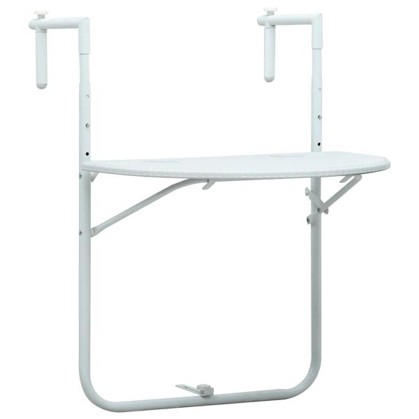 ARDEBO.de - Balkon-Hängetisch Weiß 60x64x83,5 cm Kunststoff Rattan-Optik