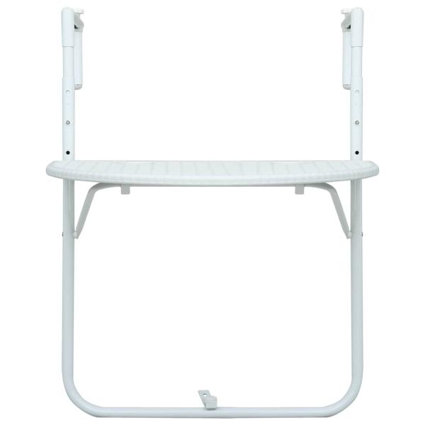 Balkon-Hängetisch Weiß 60x64x83,5 cm Kunststoff Rattan-Optik