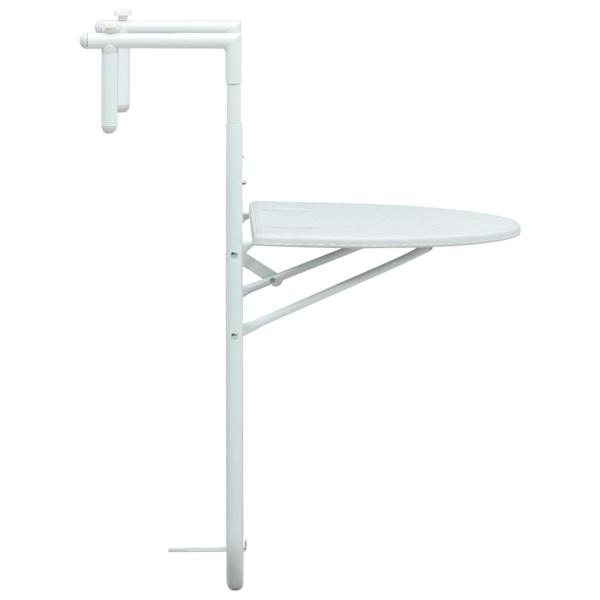 Balkon-Hängetisch Weiß 60x64x83,5 cm Kunststoff Rattan-Optik