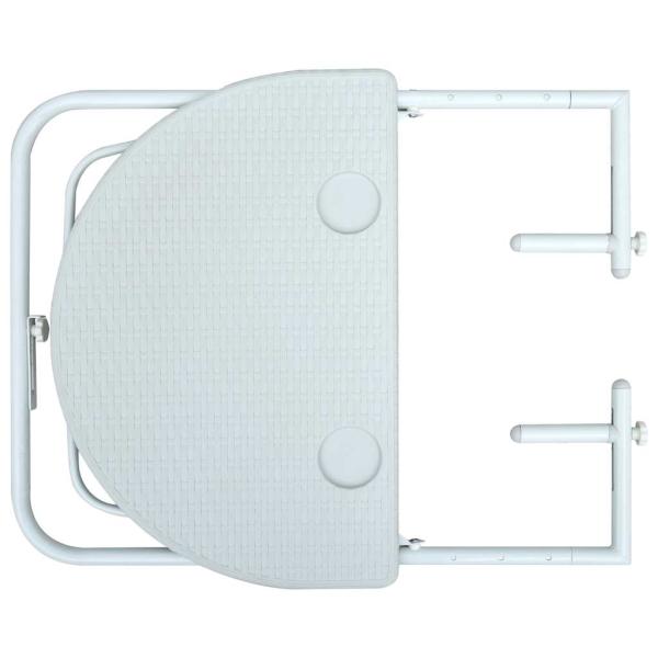Balkon-Hängetisch Weiß 60x64x83,5 cm Kunststoff Rattan-Optik