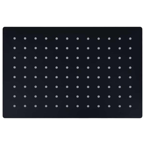 Regenbrause Edelstahl 30x20 cm Rechteckig Schwarz