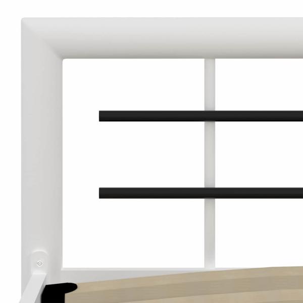 Bettgestell Weiß und Schwarz Metall 100 × 200 cm
