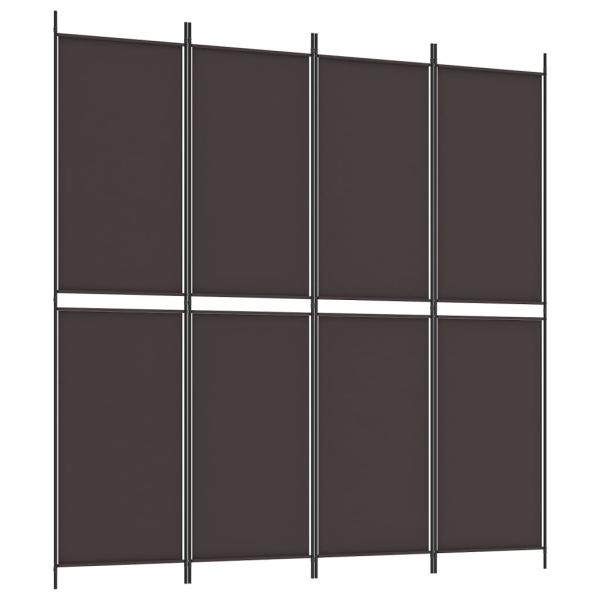 4-tlg. Paravent Braun 200x200 cm Stoff