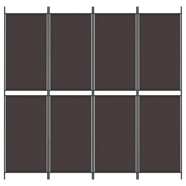 4-tlg. Paravent Braun 200x200 cm Stoff