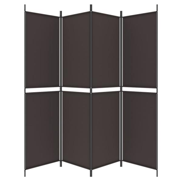 4-tlg. Paravent Braun 200x200 cm Stoff