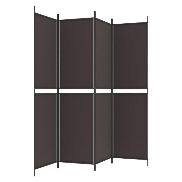4-tlg. Paravent Braun 200x200 cm Stoff