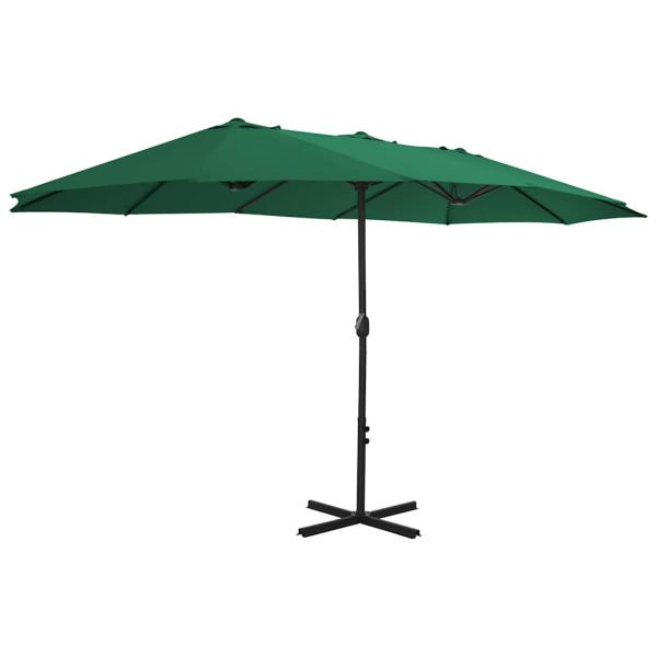 Sonnenschirm mit Aluminium-Mast 460x270 cm Grün