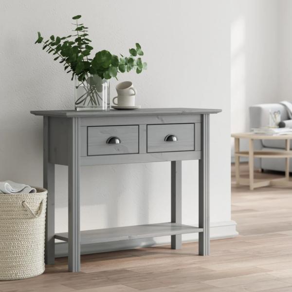 ARDEBO.de - Konsolentisch BODO Grau 91x35x74 cm Massivholz Kiefer