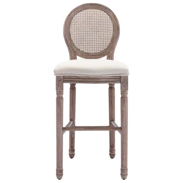 Barhocker 2 Stk. Weiß Leinen