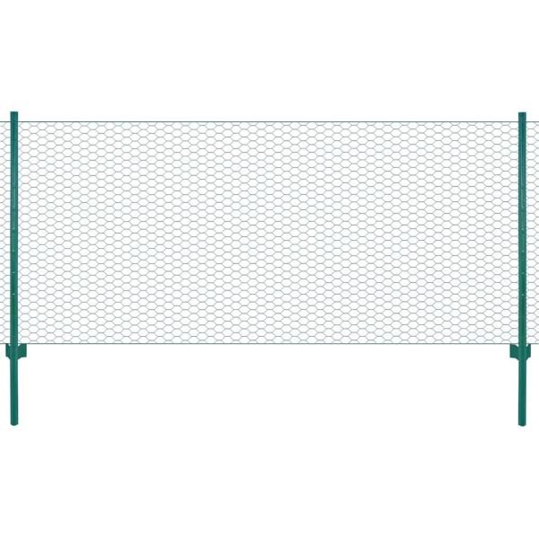 ARDEBO.de - Maschendrahtzaun mit Pfosten Stahl 25 x 0,75 m Grün