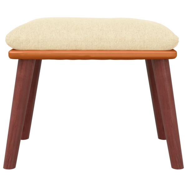 Fußhocker Creme 45x29,5x35 cm Stoff und Kunstleder