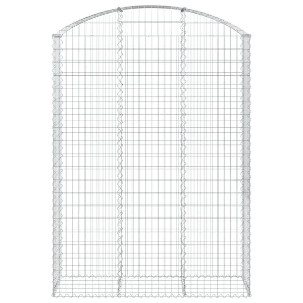 Gabione mit Hochbogen 150x50x200/220 cm Verzinktes Eisen