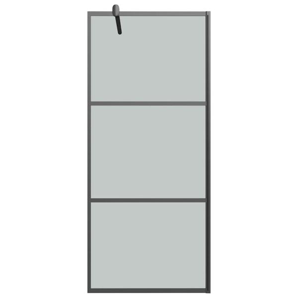 Duschwand für Walk-In Dusche 90x195 cm Dunkel ESG Glas Schwarz