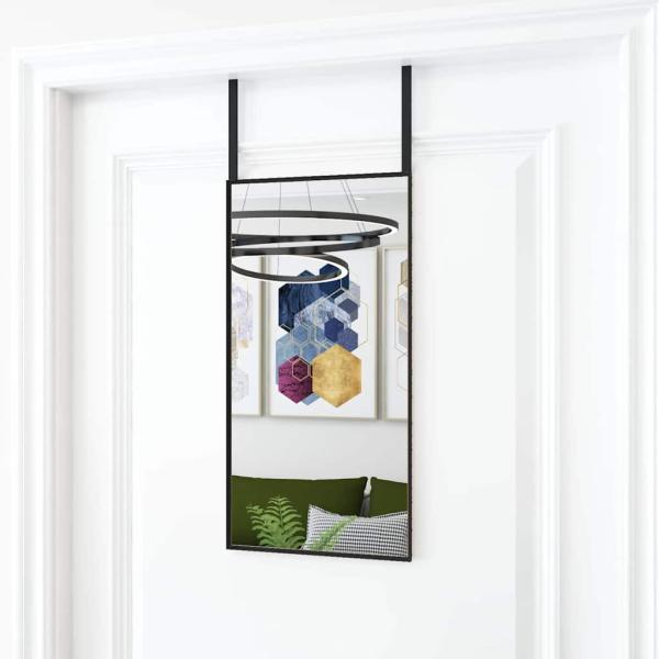 ARDEBO.de - Türspiegel Schwarz 30x60 cm Glas und Aluminium