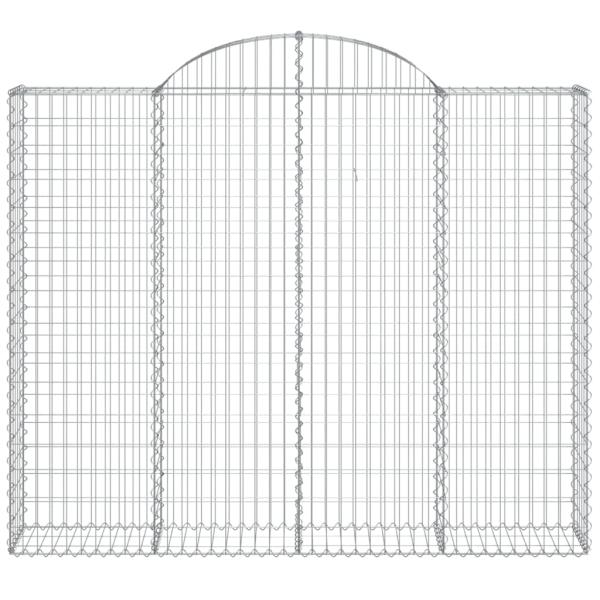 Gabione mit Hochbogen 200x30x160/180 cm Verzinktes Eisen