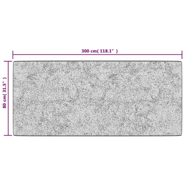 Teppich Waschbar 80x300 cm Weiß und Schwarz