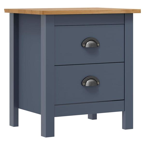 Nachttisch Hill Grau 46x35x49,5 cm Massivholz Kiefer