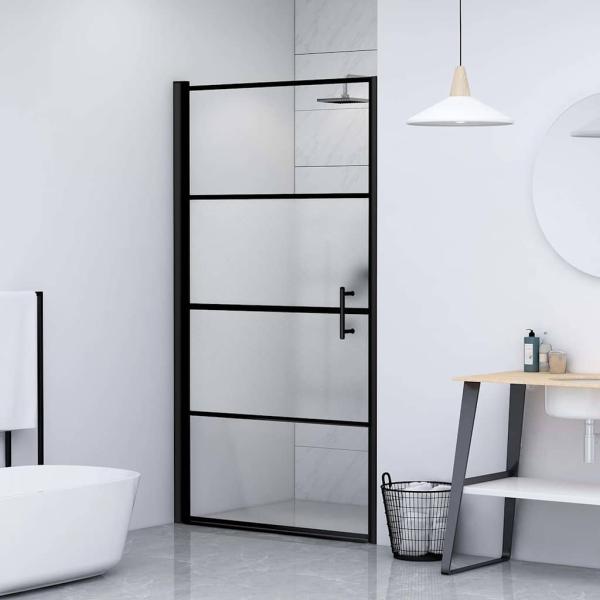 ARDEBO.de - Duschtür 100x178 cm Halbmatt Hartglas Schwarz