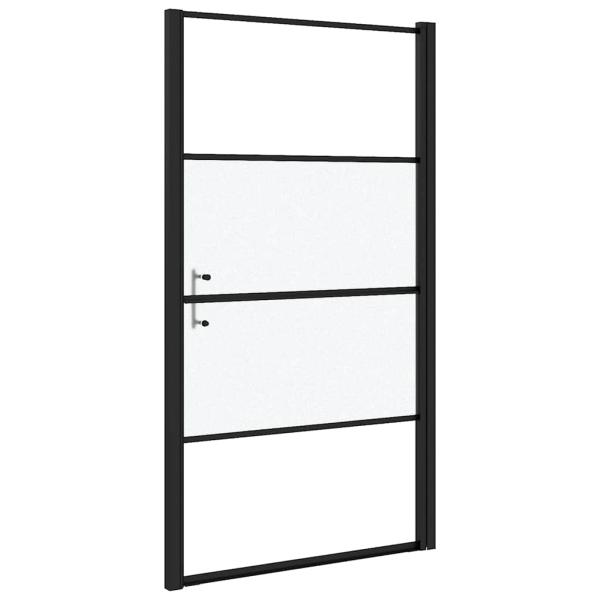 Duschtür 100x178 cm Halbmatt Hartglas Schwarz