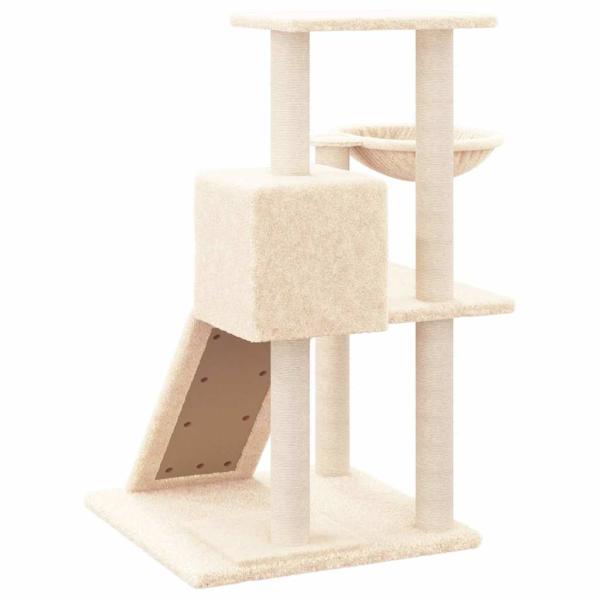 Kratzbaum mit Sisal-Kratzsäulen Creme 82 cm