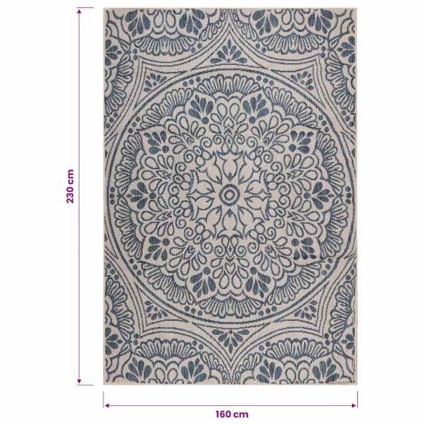 Outdoor-Teppich Flachgewebe 160x230 cm Blaues Muster