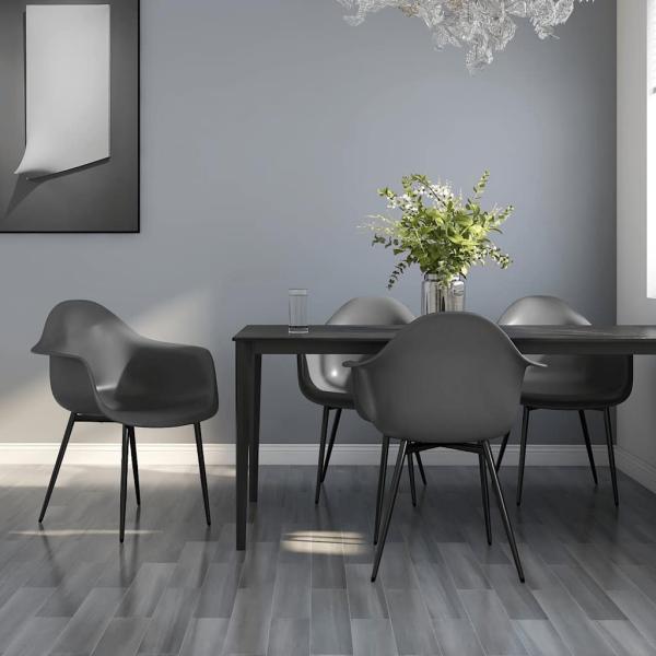 ARDEBO.de - Esszimmerstühle 4 Stk. Grau PP