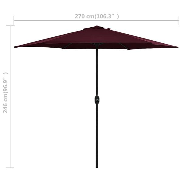 Sonnenschirm mit Aluminium-Mast 270x246 cm Bordeauxrot